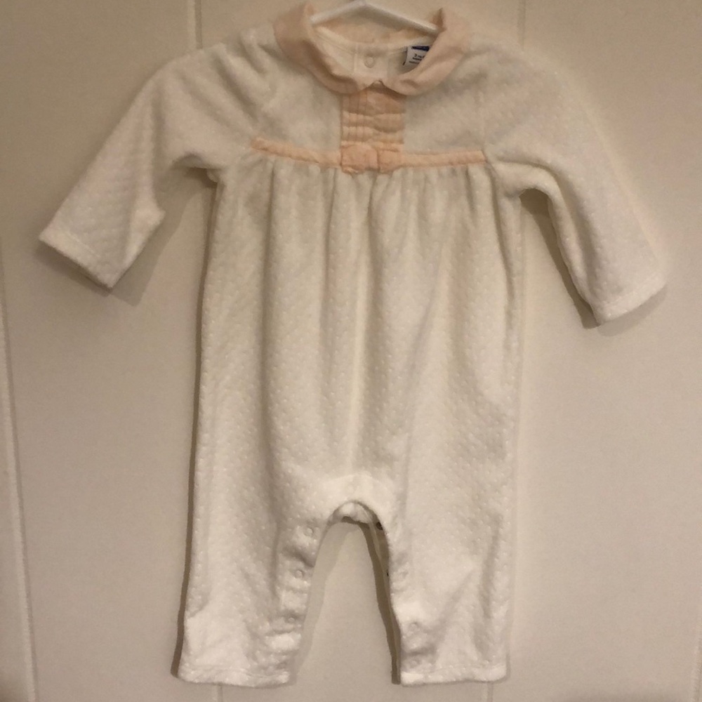 Janie and Jack one piece, textured velour outfit
